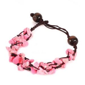 Natural Gem Stone Irregular Gravel Quartz Beads Bracelet Rope